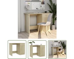 vidaXL Werkplek - Kantoorbureau - Bureau 100x50x76 cm bewerkt hout sonoma eikenkleurig - Houten Bureau - Modern Bureau - Design Bureau