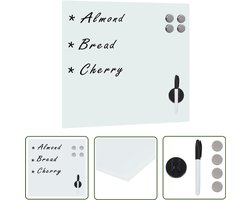 vidaXL Whiteboard - Magneetbord - Magneetbord voor aan de wand 50x50 cm glas - Glasbord - Magnetisch Board - Bureauaccessoires