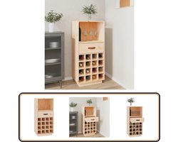 vidaXL Wijnkast 100 cm Massief Grenenhout Wijnenkast - Wijnopslag - Grenenhouten Kast - Vintage Decoratie - Rustic Design