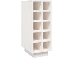 vidaXL - Wijnkast - 23x34x61 - cm - massief - grenenhout - wit