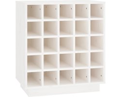 vidaXL - Wijnkast - 55,5x34x61 - cm - massief - grenenhout - wit