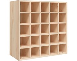 vidaXL - Wijnkast - 56x25x56 - cm - massief - grenenhout
