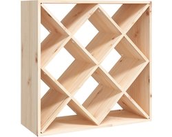 vidaXL - Wijnkast - 62x25x62 - cm - massief - grenenhout