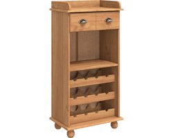 vidaXL - Wijnkast - ASKIM - Honingwas - 57 - x - 37 - x - 114 - cm - Massief - grenenhout