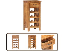 vidaXL Wijnkast - Massief Acaciahout - 40x30x80 cm Houten Wijnkast - Wijnkast Acacia - Vintage Wijnkast - Rustic Wijnkast - Kleine Wijnkast