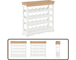 vidaXL Wijnkast - MDF - Bruin en Wit - 70x22,5x70,5 cm Wijnen Rek - Houten Wijnrek - Wijnopslag - Wijnkast - Bruine Wijnkast