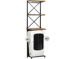 vidaXL - Wijnkast - tractor - 49x31x172 - cm - ruw - mangohout - wit
