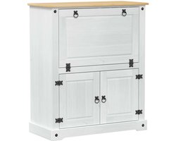 vidaXL - Wijnkast - Wit - 97 - x - 45 - x - 114 - cm - Massief - grenenhout