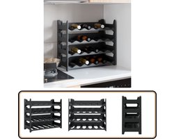 vidaXL Wijnrek - Stapelbaar - 24 Flessen - Antraciet Wijnrrek - Wijnopslag - Wijnkast - Wijnplank - Interieurdecoratie
