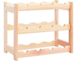 vidaXL - Wijnrek - voor - 12 - flessen - grenenhout