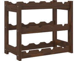 vidaXL - Wijnrek - voor - 12 - flessen - massief - grenenhout - bruin