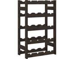 vidaXL - Wijnrek - voor - 20 - flessen - massief - grenenhout - zwart