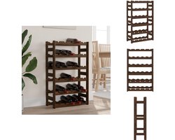 vidaXL - Wijnrek - voor - 30 - flessen - massief - grenenhout - bruin