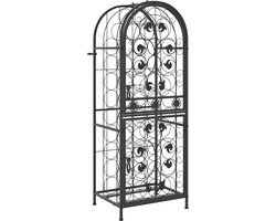 vidaXL - Wijnrek - voor - 41 - flessen - 45x36x120 - cm - smeedijzer - zwart