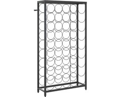 vidaXL - Wijnrek - voor - 45 - flessen - 54x18x100 - cm - smeedijzer - zwart