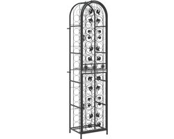 vidaXL - Wijnrek - voor - 73 - flessen - 45x36x200 - cm - smeedijzer - zwart