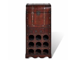 vidaXL - Wijnrek - voor - 9 - flessen - met - opslag - hout