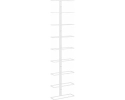 vidaXL - Wijnrek - voor - 9 - flessen - wandmontage - ijzer - wit