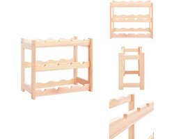 vidaXL Wijnrek - Wijnrekken - Wijn Rek - Wijn Rekken - Wijnrek voor 12 flessen grenenhout