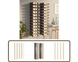 vidaXL Wijnrekken - 36 flessen - Wandmontage - Goudkleurig Wijnrk - Wijnkast - Wandschroefset - Vintage Decoratie - Gouden Woonaccessoires