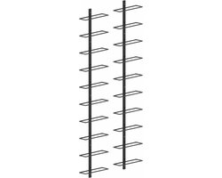 vidaXL - Wijnrekken - voor - 20 - flessen - wandmontage - 2 - st - metaal - zwart