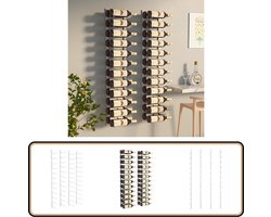 vidaXL Wijnrekken wit - Set van 2 voor 24 flessen Wijnrrek - Wijnopbergen - Wandschroeven - Vintage Interieur - Design Wijnkast