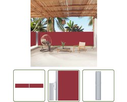 vidaXL Windscherm Uittrekbaar - Windscherm - Windscherm uittrekbaar 160x1000 cm rood - Buitenscherm - Privacy Screen - Terrasscherm