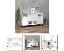 vidaXL Wit Dresser - Dressoir - Dressoirs 2 st 60x35x70 cm bewerkt hout wit - Houten Dressoir - Salontafel - Tv Tafel