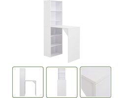 vidaXL Witte Bartafel - Bartafel - Bartafel met kast 115x59x200 cm wit - Bartafel Met Kast - Kookeiland - Ontbijtbar