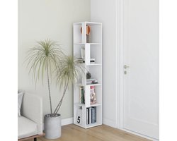 vidaXL Witte Kast - Hoekkast - Hoekkast 33x33x164,5 cm bewerkt hout wit - Houten Kast - Opbergkast - Living Room Furniture