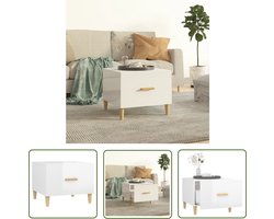 vidaXL Witte Salontafel - Salontafel - Salontafel 50x50x40 cm bewerkt hout hoogglans wit - Hoghglans Salontafel - Salontafel Bewerkt Hout - VitaXL Salontafel