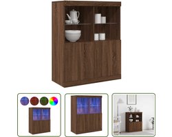 vidaXL Woonaccessoires - Dressoir - Dressoir 81x37x100 cm bewerkt hout bruin eikenkleur - Houten Dressoir - Buffetkast - Opbergkast
