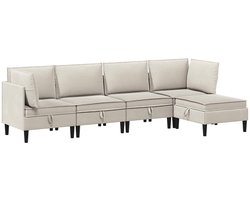 vidaXL - Woonkamer - Meubelset - 5 - pcs - Havermout - Stof