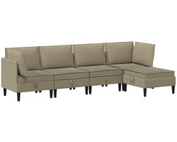 vidaXL - Woonkamer - Meubelset - 5 - pcs - Kaki - Stof