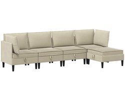 vidaXL - Woonkamer - Meubelset - 5 - pcs - Zand - Stof