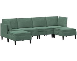 vidaXL - Woonkamer - Meubelset - 6 - st - Zeegroen - Fluweel