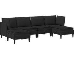 vidaXL - Woonkamer - Meubelset - 6 - st - Zwart - Stof