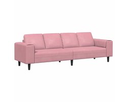 vidaXL - Woonkamerbank - Roze - 250 - x - 77 - x - 76 - cm