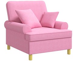 vidaXL - XL - fauteuil - met - kussens - Roze - Stof