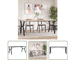 vidaXL Y-frame Tafelpoten - Eettafel Poten - Eettafelpoten Y-frame 180x80x73 cm staal - Gietijzeren Tafelpoten - Zwarte Tafelpoten - Industriele Tafelpoten