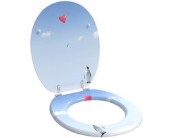 vidaXL - Zacht-sluit - toiletzitting - Blauw - 44 - x - 38 - cm - MDF - bord