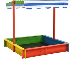 vidaXL Zandbak met verstelbaar dak UV50 vurenhout meerkleurig