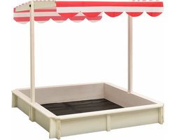 vidaXL Zandbak met verstelbaar dak UV50 vurenhout wit en rood