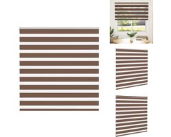 vidaXL Zebra Jaloezie - Zebra Jaloezieën - Zebra Rolgordijn - Dubbel Rolgordijn - Zebra rolgordijn 140x100 cm stofbreedte 135,9cm polyester bruin