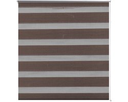 vidaXL - Zebra - rolgordijn - 100,9 - x - 175 - cm - stofbreedte - 96,7 - cm - koffiebruin