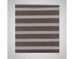 vidaXL - Zebra - rolgordijn - 120,9 - x - 175 - cm - stofbreedte - 116,7 - cm - koffiebruin