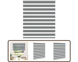 vidaXL Zebra Rolgordijn - 130x150 cm - Donkergrijs Zebra Rolgordijn - Donkere Gordijnen - Licht Regulering - Privacy Screen - Raam Decoratie