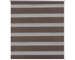 vidaXL - Zebra - rolgordijn - 140,9 - x - 175 - cm - stofbreedte - 136,7 - cm - koffiebruin