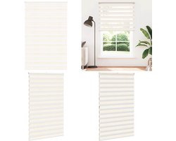 vidaXL Zebra rolgordijn 145x200 cm stofbreedte 140,9 cm marmerbeige - Zebra Jaloezie - Zebra Jaloezieën - Zebra Rolgordijn - Dubbel Rolgordijn