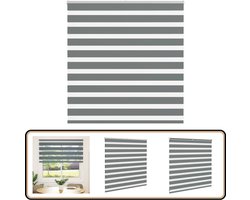 vidaXL Zebra rolgordijn - 150x100 cm - Donkergrijs Zebra Gordijn - Rolgordijn - Donkere Gordijnen - Kamer Decoratie - Woon Accessoires